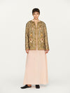 INTO THE EAST 25 Autumn and Winter Pink Lace Drawstring Collar Silk Dress ITE-E1DGAW023PK20DS-FEN Pink